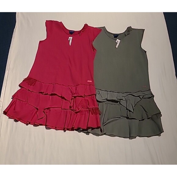 vintage Bundle Of 2 NAARTJIE Cotton Cap-Sleeve Skirt Dress boho 2  Lrg NWT 2 PCS - Picture 2 of 13